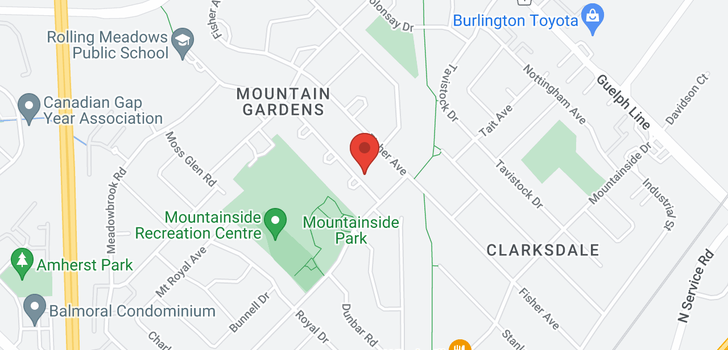 map of 1339 MOUNTAIN GROVE AVE